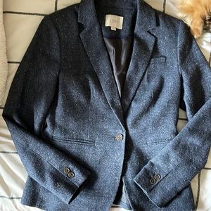 Ann Taylor loft navy tweed blazer